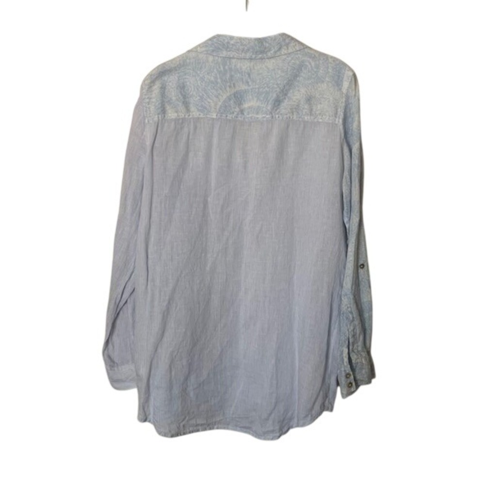 C&C California 100% Linen Button Up Shirt EUC Boho Coastal Minimalist Lagenlook - Picture 6 of 9